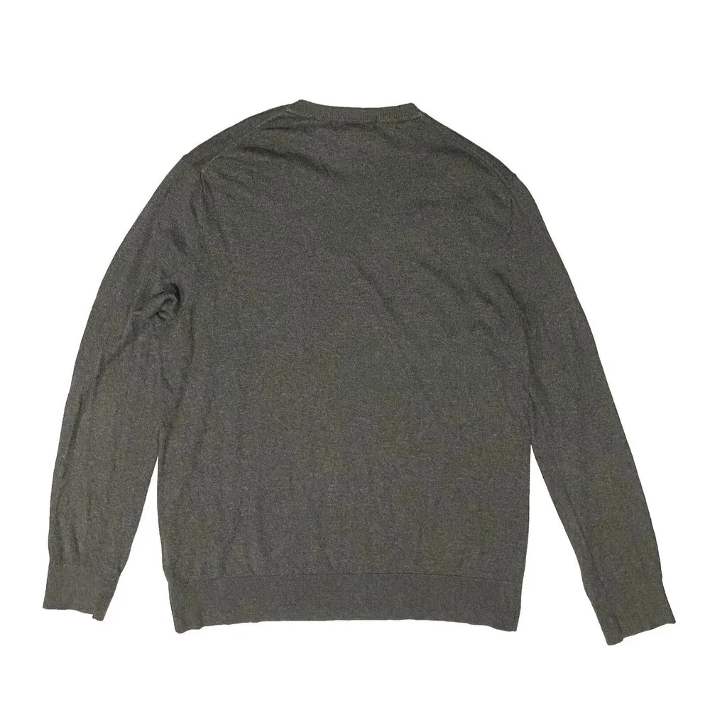 Banana Republic Cotton Sweater Gray Crewneck M Knit Pullover Mens Long Sleeve